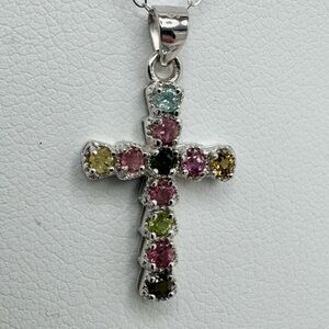 Tourmaline Cross Necklace